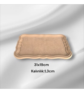 Ahşap boyanabilir küçük dikdörtgen tepsi-sunumluk