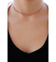 925 Ayar Gümüş Rose Toplu Tasma Model Kolye - N117201