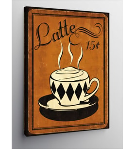 Kanvas Tablo Latte Kahve Temalı