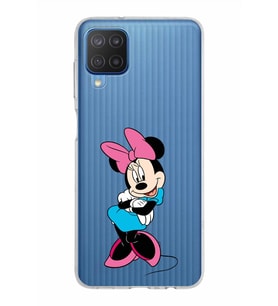 Samsung Galaxy M12 Kapak Minnie Mouse Tasarımlı Şeffaf Silikon Kılıf