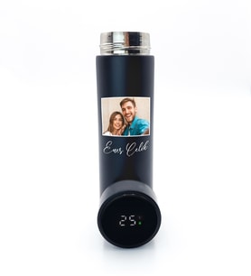 Kişiye Özel Siyah 500 ML Dereceli Termos