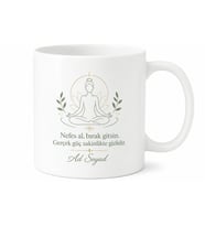 Yoga Sever İçin Mesajlı Hediyelik Baskılı Kupa Bardak Sakinlik Hediyesi