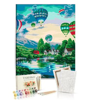 Sayılarla Boyama Seti 40 x 50 cm Tuval Şasesine Gerili Uçan Balonlar