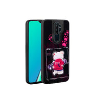 Oppo A5 2020 Uyumlu Kılıf Parlayan Kabartmalı İkonik Figürlü Zore Amas Silikon Kapak (Siyah)