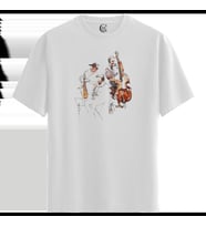 Jazz Duo - %100 Pamuklu Erkek Beyaz Tişört - Premium Quality (Siyah - Beyaz)