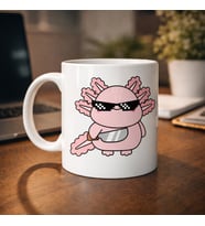 Northcity Cool Axolotl Tasarımlı Porselen Kupa MODEL 83 - Eğlenceli Kahve Kupası