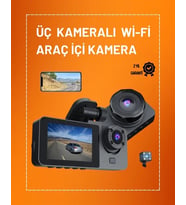 Full Hd Çözünürlüklü Üç Kameralı Araç İçi Kamera – Park Ve Sürüş Güvenliği