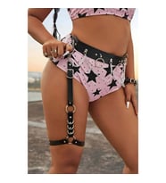 Bel ve Bacak Bağlantılı Zincir Detaylı Şık Bacak Harness (Kırmızı)