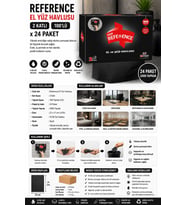 Reference El Yüz Havlusu 2 Katlı 100'lü x 24 Paket Siyah