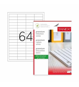 Tanex Laser Etiket Kod Tw 2564 48.5mm x 16.9mm