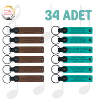 A Kahve & Koyu Turkuaz, Sanat Atölyesi Katılımcılarına Hatıra, 34’lü Set, İsim Ve Tarihli Anahtarlık