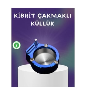 Şık Metal Dekoratif Çakmaklı Küllük, Kolay Temizlenebilir Tasarım