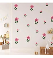 Renkli Pembeli Boho Tarzı Duvar Çıkartması, Renkli Çocuk Odası Dekorasyon Sticker Etiket (Karışık)