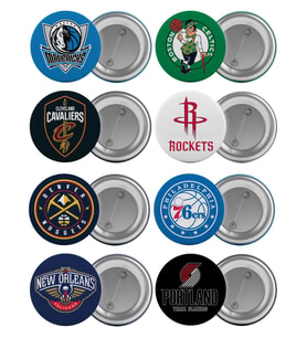 NBA Takımları Çanta Rozeti Seti 8 Adet En Büyük Boy 5.8cm Logo İğneli Broş