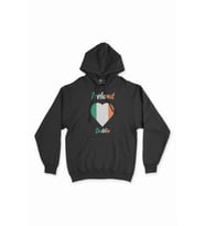 Dublin İrlanda Bayraklı Kalpli Siyah Sweatshirt Hoodie