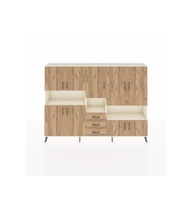 Arges Dolap 13 Raflı 3 Çekmeceli 9 Kapaklı 220x30x163 Aytaşı-Çam