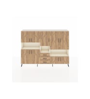 Arges Dolap 13 Raflı 3 Çekmeceli 9 Kapaklı 220x30x163 Aytaşı-Çam