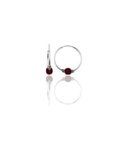 Söğütlü Silver Gümüş 17 mm  mercan renkli  halka küpe