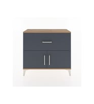 Arges Şifonyer Tek Raflı Tek Çekmeceli 2 Kapaklı 88x30x80 Çam-Antrasit