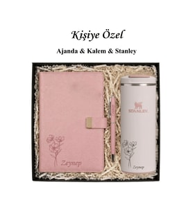 Kişiye Özel Hediye Seti Victoria's Journals 2027 Ajanda & Stanley Fliptop Mug Premium Hediye Seti