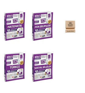 Gizli 5. Sınıf Matematik Fen Türkçe ve Sosyal 12'li Deneme-MEB Gibi Sordu 4lü Set+ Telefon Standı