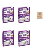 Gizli 5. Sınıf Matematik Fen Türkçe ve Sosyal 12'li Deneme-MEB Gibi Sordu 4lü Set+ Telefon Standı
