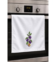 Valerine Life El Kurulama Havlusu 30x50cm Mutfak, Fırın için Pamuklu Emici Mor Erik