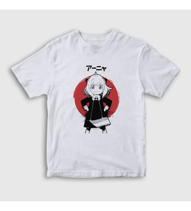Presmono Unisex Çocuk Beyaz Anya Forger Anime Spy X Family T-Shirt 316957tt
