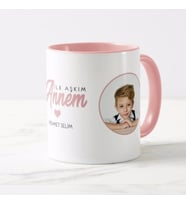 Anneye Hediye İlk Aşkım Kupa (Pembe)