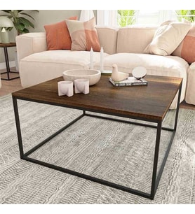 Adore Mobilya Profile Kare Orta Sehpa - Koyu Ceviz (Oslo Ceviz) 80x42x80 cm (GxYxD)
