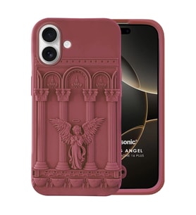 Microsonic Apple iPhone 16 Kılıf Praying Angel Bordo (Bordo)