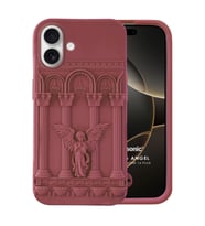 Microsonic Apple iPhone 16 Kılıf Praying Angel Bordo (Bordo)