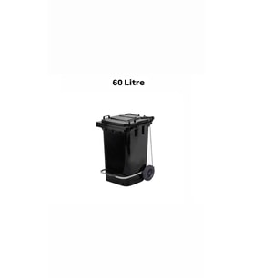 ELCY 60 LT Plastik Pedallı Çöp Konteyneri Siyah -Isıya Karşı Dayanıklı