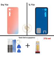 Infinix Hot 60 Pro Mercan Uyumlu Arka Kapak + Yapıştırıcı ve Vida Seti Arka Cam Batarya Pil Kapağı