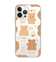 Iphone 12 Pro Uyumlu Cute Bear Tasarımlı Şeffaf Telefon Kılıfı