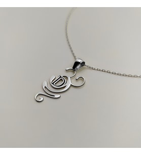 SOLYRA 925 Ayar Gümüş Kişiselleştirilebilir Yoga Nefes Sembolü ve Harf Kolye (Silver)