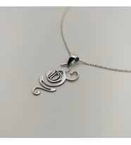 SOLYRA 925 Ayar Gümüş Kişiselleştirilebilir Yoga Nefes Sembolü ve Harf Kolye (Silver)