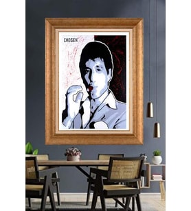 Altın Varaklı  Çerçeveli Paspartulu Tablo ndd870 (Gold)