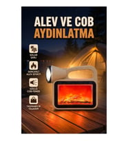 Alev Efektli Solar Lamba COB Işıklı Taşınabilir Bahçe ve Kamp Aydınlatma