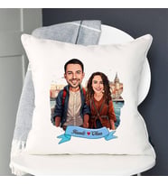 Sevgiliye Hediye Kişiye Özel Güzel İstanbul ve Aşkımız Karikatürlü Yastık