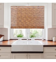 X-Scapes 20-BLC4 Işık Filtreleme Kordonsuz Bambu Kamış Rulo Perde Pencereler için, 48" G x 72" Y, Kahve