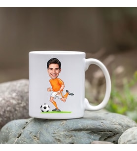 Kişiye Özel Bardak - Karikatür Bardak - Futolcu Bardağı