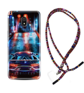 Xiaomi Redmi 8A 8 Pro 9C 9T 10C 11T Pro Kılıf Boyun Asklı Rasta Silikon Neon Cars 1724