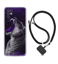 INFINIX Note 11 Pro Note 10 Hot 9 Play Kılıf Boyun Askılı Silikon Purple Leopar 1750