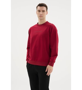 %95 Pamuk Yeni Sezon Erkek Bisiklet Yaka Şık Tasarım Pijama Takımı (Bordo)