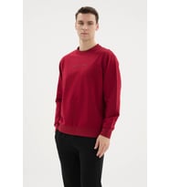 %95 Pamuk Yeni Sezon Erkek Bisiklet Yaka Şık Tasarım Pijama Takımı (Bordo)