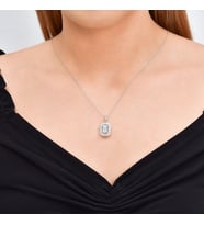 0,57 Karat Pırlanta Baget Kolye (Beyaz)