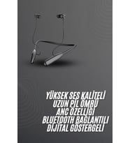 100 Saat Bluetooth Kulaklık Dijital Göstergeli ANC Özelliği Kablolu