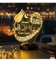 Vav İstanbul ve Lale 3D LED Lamba  Manevi Hediye - LoveLamp