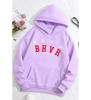 Unisex Bhvr Baskılı Sweatshirt (Lila)
